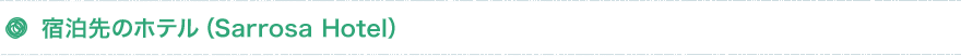 宿泊先のホテル（Sarrosa Hotel）