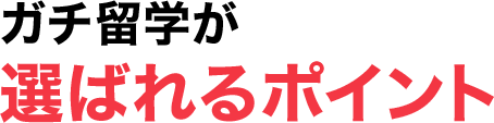 ガチ留学が選ばれるポイント